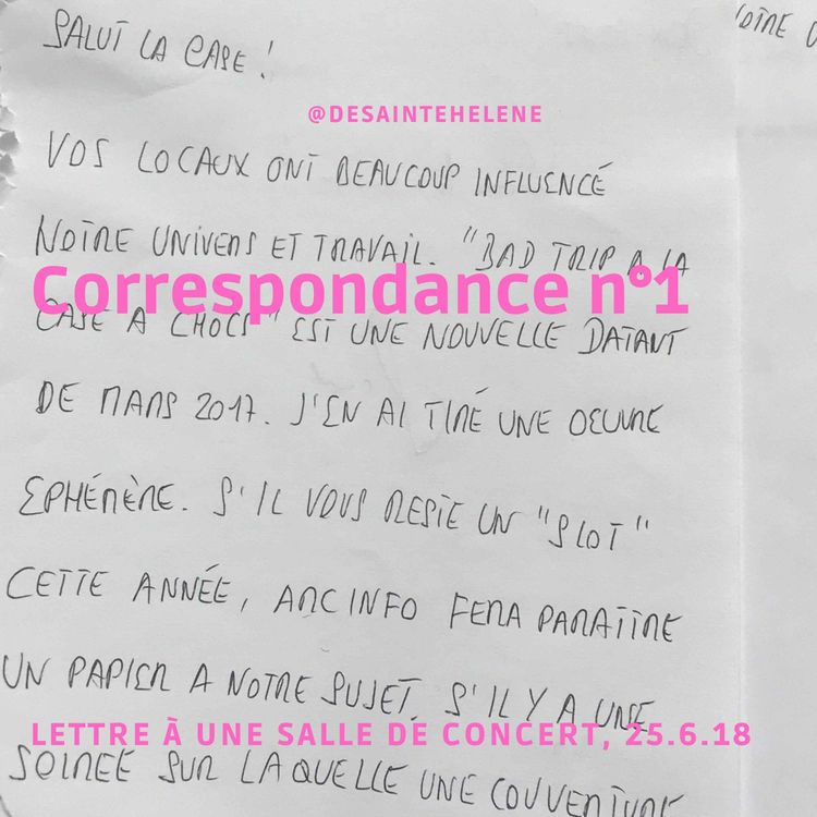 cover art for Correspondance n°1 : lettre à une salle de concert du 25.6.18 (feat. N. Alexandrovna)