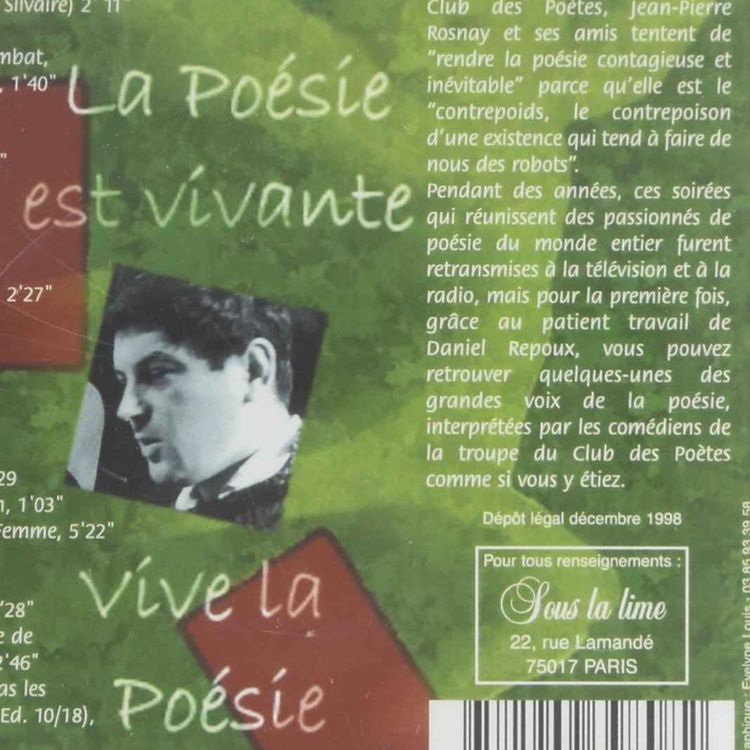 cover art for Un soir au Club des Poètes (fin des annees  80)