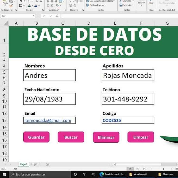 cover art for Base de Datos en Excel