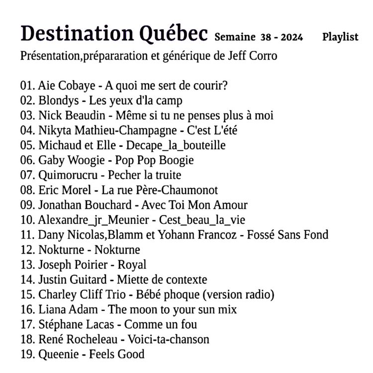 cover art for Le podcast de Destination Québec de la semaine 38-2024