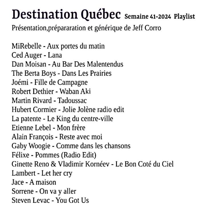 cover art for Le podcast de Destination Québec de la semaine 41-2024