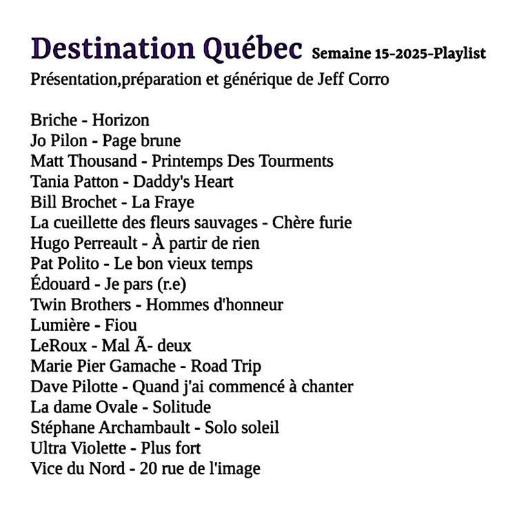 cover art for Destination Québec,le podcast de la semaine 15-2025