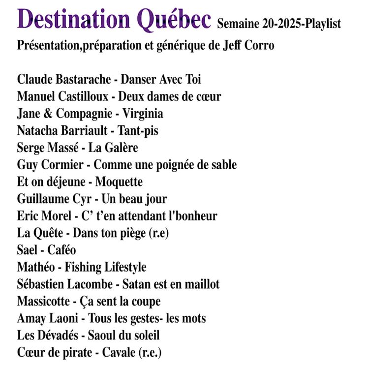 cover art for Destination Québec,le podcast de la semaine 20-2025