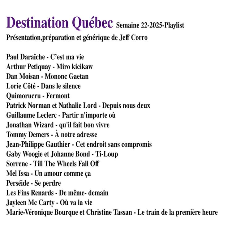 cover art for Destination Québec,le podcast de la semaine 22-2025
