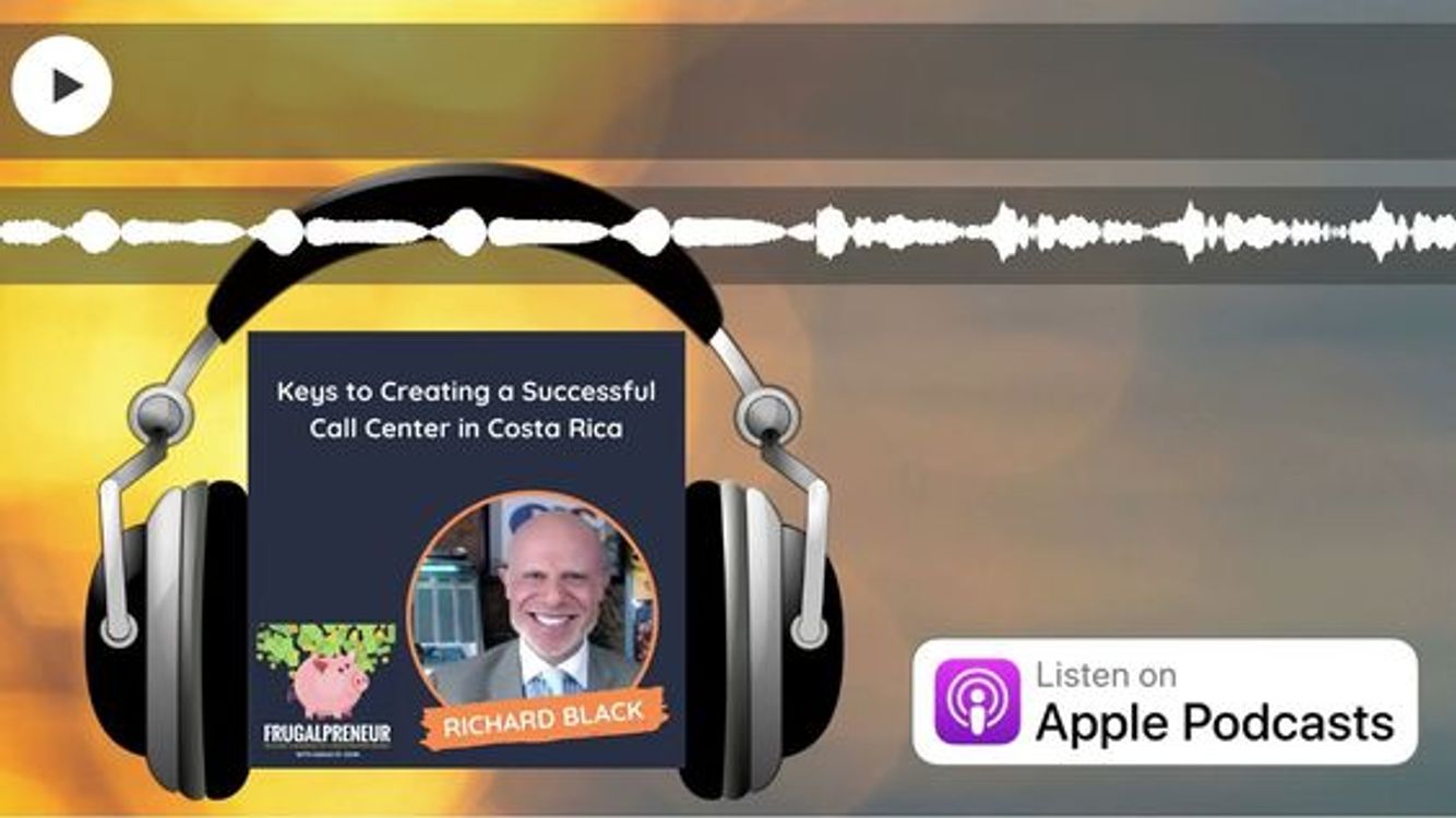 cover art for Frugelpreneur Podcast with Sarah St John. Keys to Creating an ESL Call Center with Richard Blank.