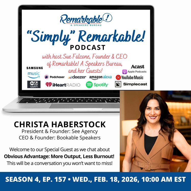 cover art for “Simply” Remarkable! & encore guest, Christa Haberstock, Bookable Speakers