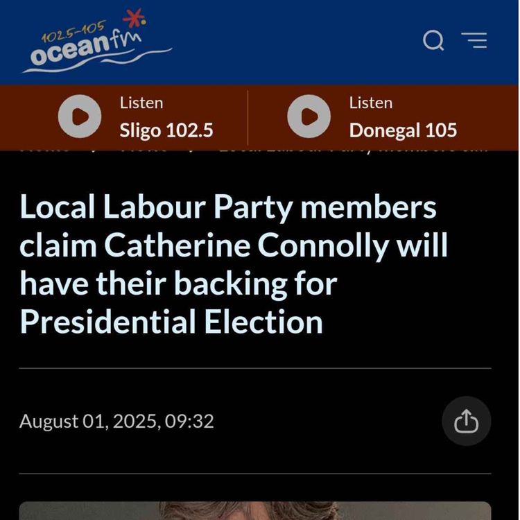 cover art for Sligo-Leitrim-South Donegal Labour back Connolly for President 