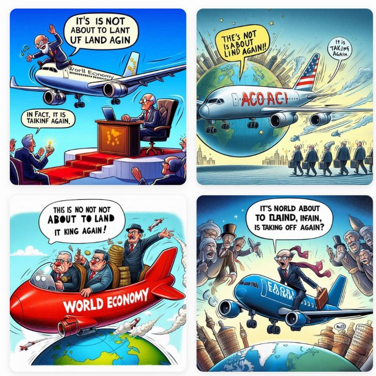 cover art for Inflation falls again. But interest rates cut hopes fade. World economy fails to land - takes off instead.