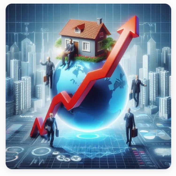 cover art for Irish house prices on the rise again. So are global house prices. They should have fallen 30%-50 but interest rates are now set to fall.%