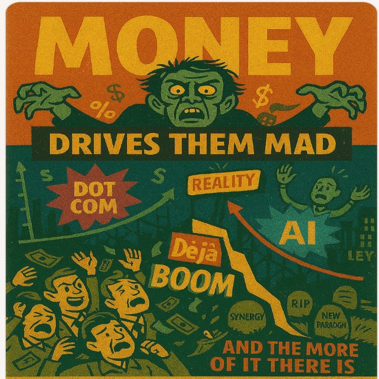 cover art for Does money drive us mad? Discuss. The madness of UK economic policy. 