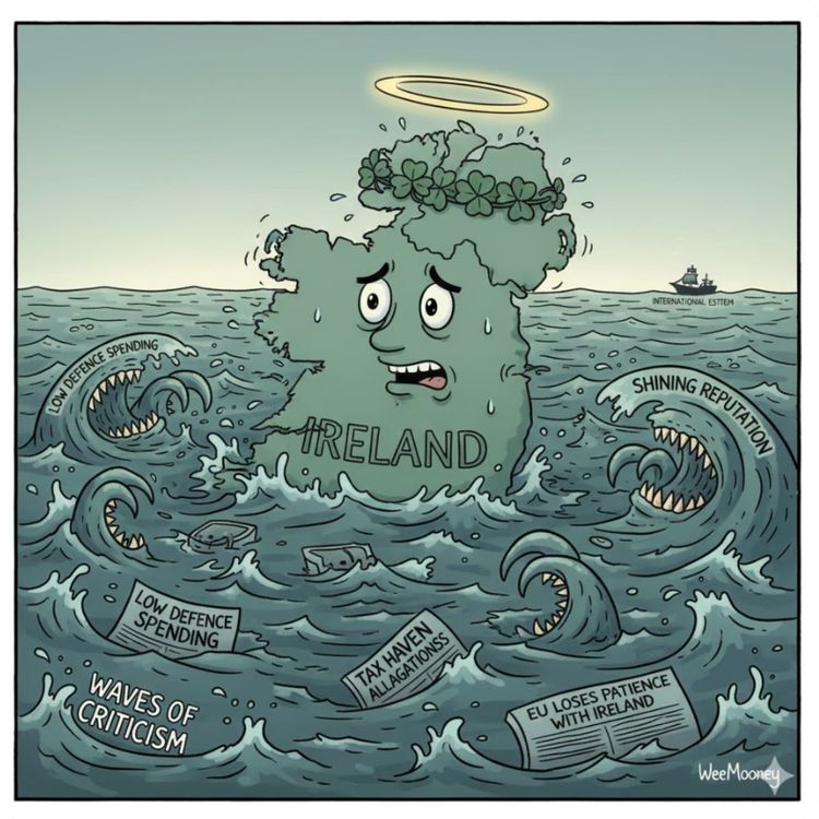 cover art for The assault on Ireland's reputation and soft power. 