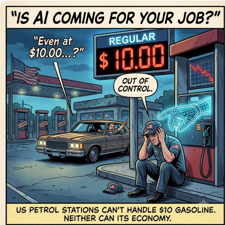 cover art for Is AI coming for your job? US petrol stations can't handle $10 gasoline. Neither can its economy.
