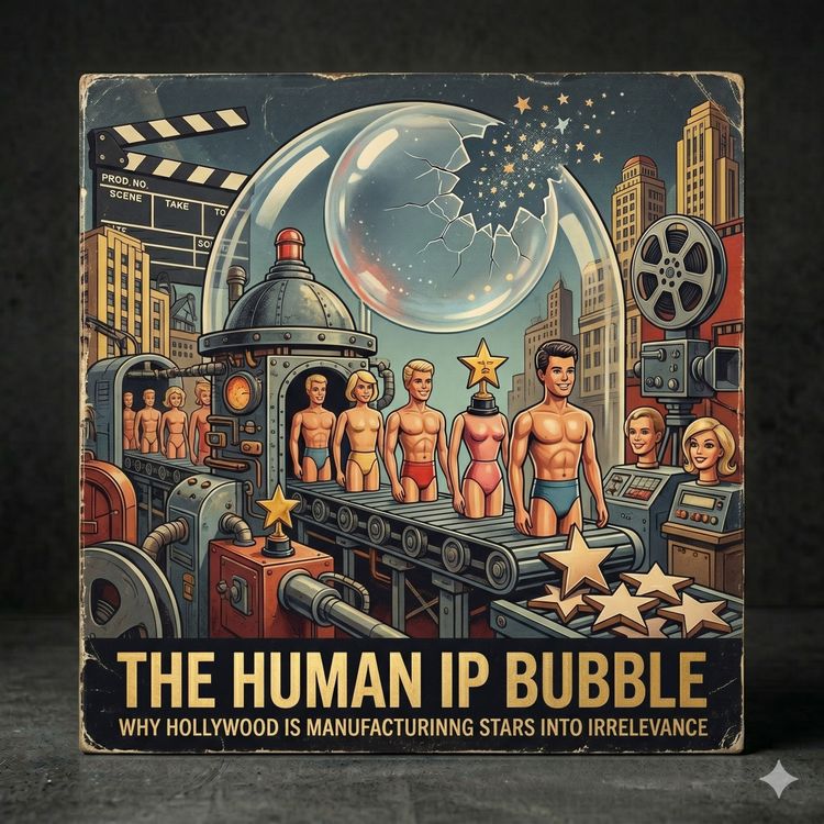 cover art for The Human IP Bubble: Why Hollywood Is Manufacturing Stars Into Irrelevance