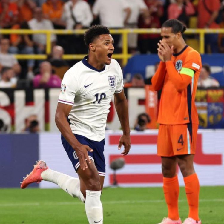 cover art for Euro 2024 Semi-Final: England 2 Netherlands 1 - post-match podcast from Dortmund