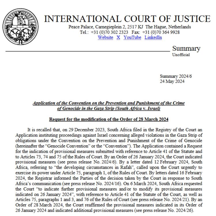 cover art for International Court Of Justice Order Over Rafah