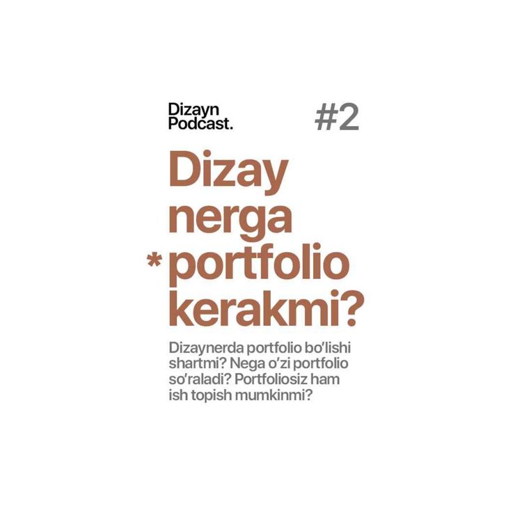 cover art for Dizaynerga portfolio kerakmi?