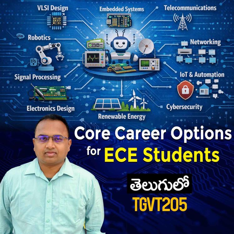 cover art for ECE కోర్ జాబ్స్ ఎలా కొట్టాలి? VLSI & Semiconductors పూర్తి వివరాలు | Laxminarsayya Midde | #TGVT205
