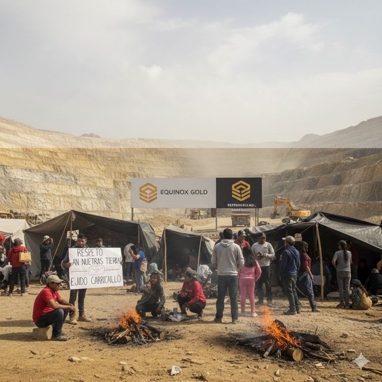 cover art for Minera ofrece 49 pesos al día para “remediación ambiental”, Ejido Carrizalillo rompe diálogo con Equinox Gold, exige intervención del gobierno federal