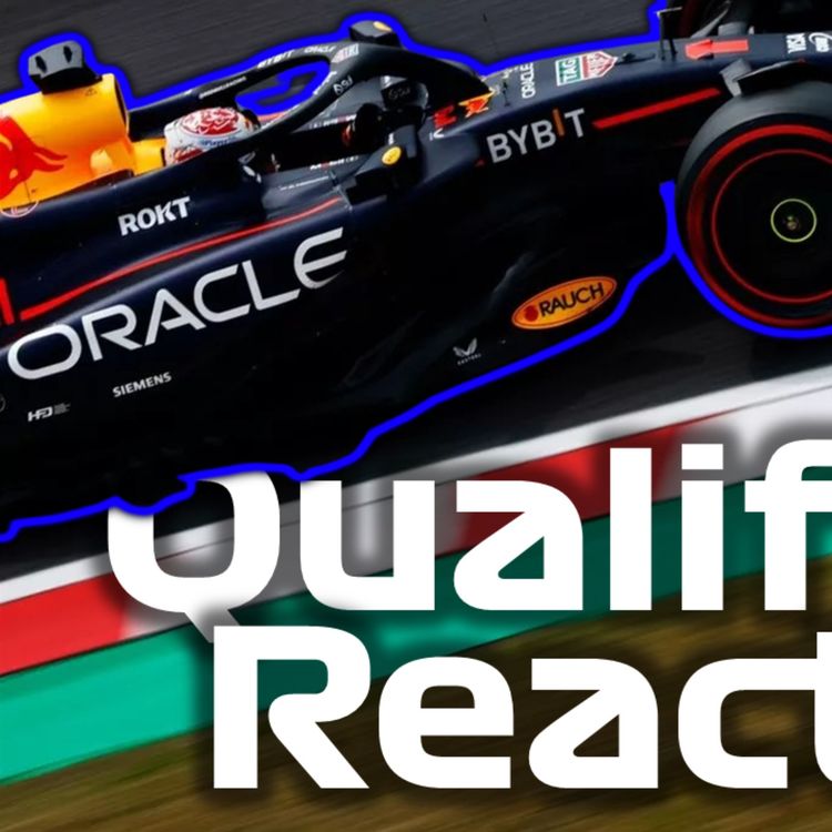 cover art for Max Verstappen Takes His 5 Pole In A Row | Sergio Perez 0.066 Behind | Japanese Qualifying Reaction