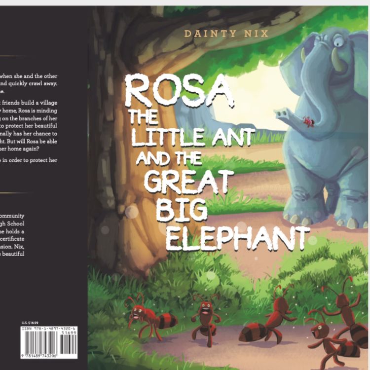 cover art for ROSA THE LITTLE ANT AND THE GREAT BIG ELEPHANT -Dainty Nix