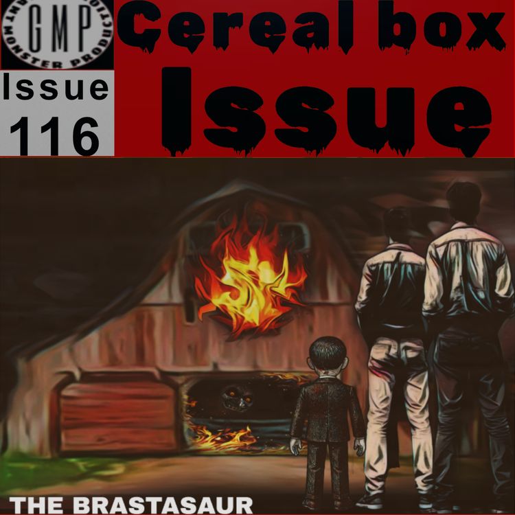 cover art for Issue 116. The brastasaur.