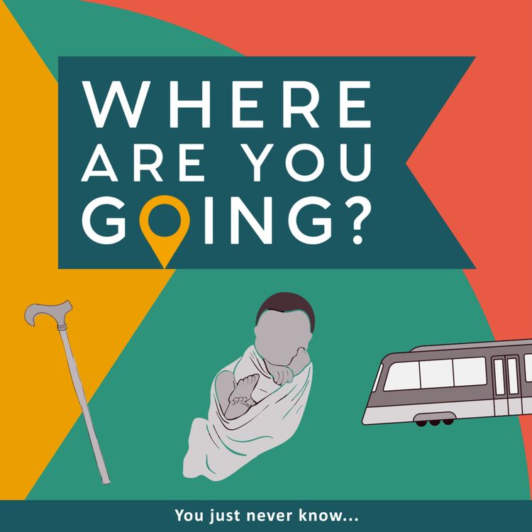 cover art for Kings Cross London, a walking stick and a baby