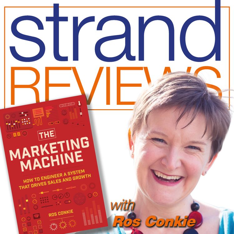 cover art for The Marketing Machine, with the author, Ros Conkie