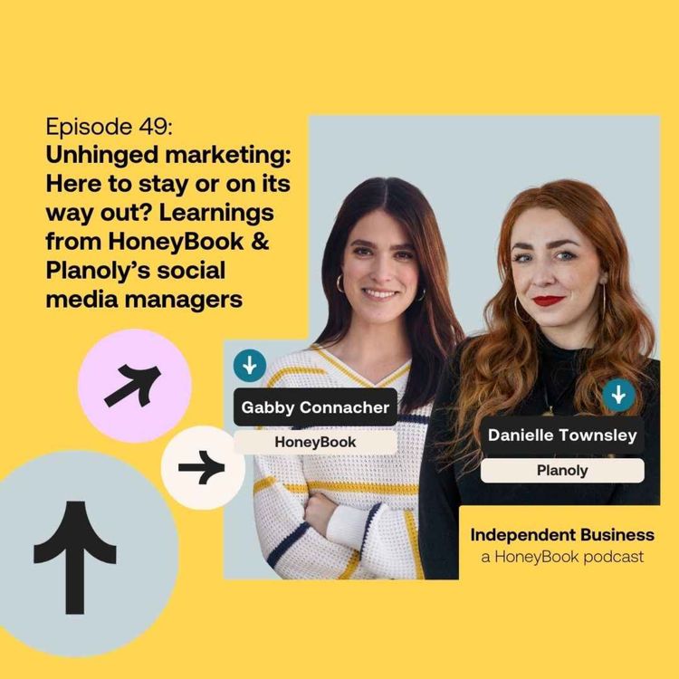 cover art for 49: Unhinged marketing: Here to stay or on its way out? Learnings from HoneyBook & Planoly’s social media managers