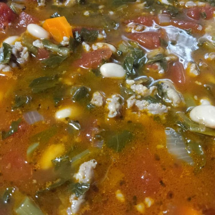 cover art for Hot Italian Sausage Soup with Collards and Beans