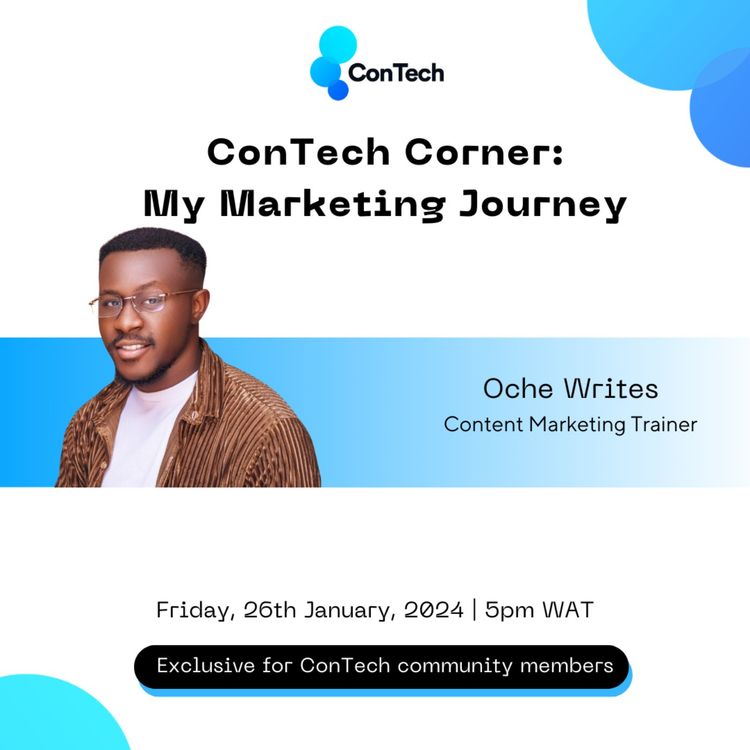 cover art for ConTech Corner With Oche Writes (Content Marketing Trainer)