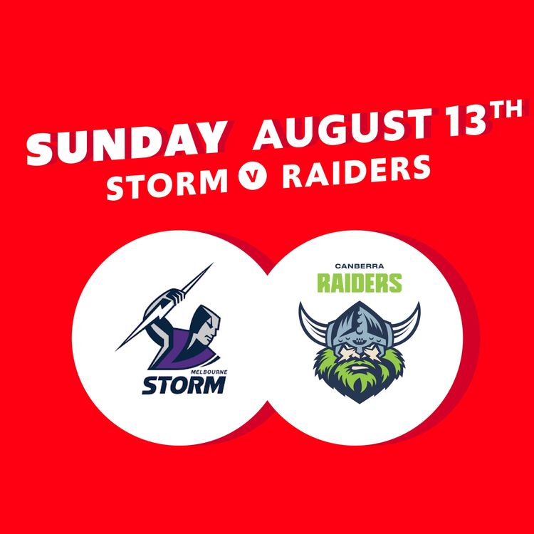 cover art for Round 24 - Storm V Raiders