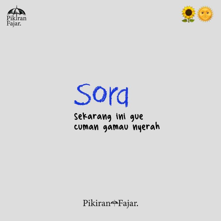cover art for Sora : Sekarang ini gue cuman gamau nyerah
