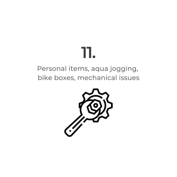 cover art for 11. Personal items, aqua jogging, bike boxes, mechanical issues