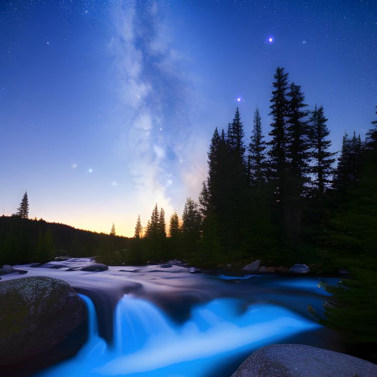 cover art for "celestial serenity" - relaxing water stream sounds with cosmic relaxing music for sleeping and relaxation