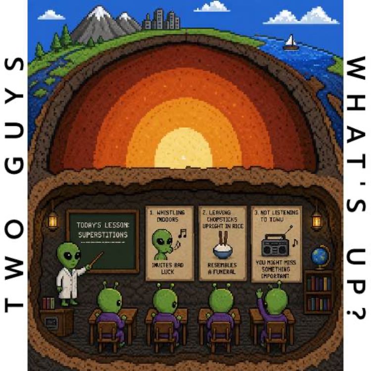 cover art for #180 - Inner Earth Aliens and a Superstitious Quiz
