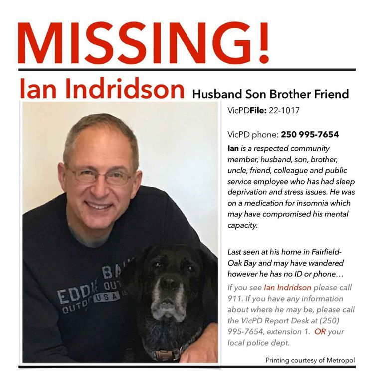 cover art for MISSING: Ian Indridson (Victoria, B.C.)