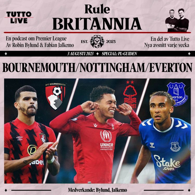 cover art for RULE BRITANNIA #13 - BOURNEMOUTH/NOTTINGHAM/EVERTON