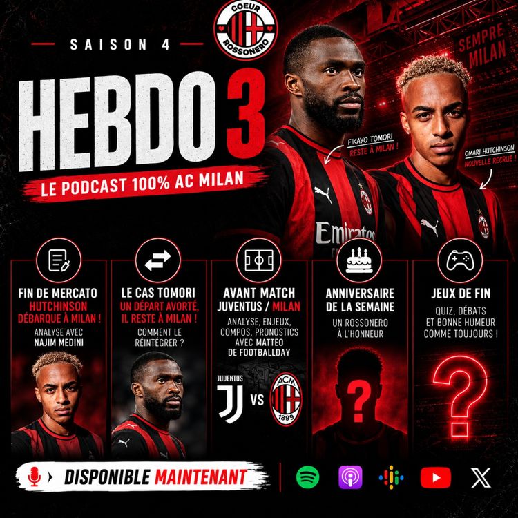 cover art for #3 L'Hebdo : Fin de mercato mouvementée et choc Juventus - AC Milan !