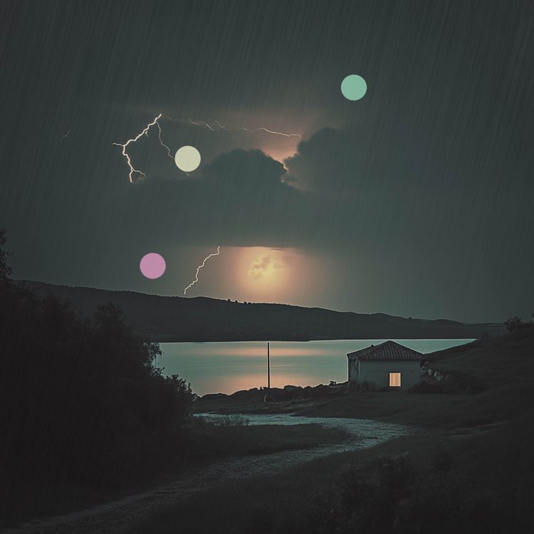 cover art for العنوان: المطر والرعد البعيد | الجمال العابر