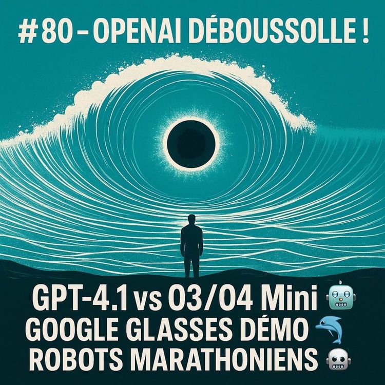 cover art for #80 - OpenAI Déboussole ! 🤯 GPT-4.1 vs O3/O4 Mini, Google Glasses Démo & Robots Marathoniens 🤖