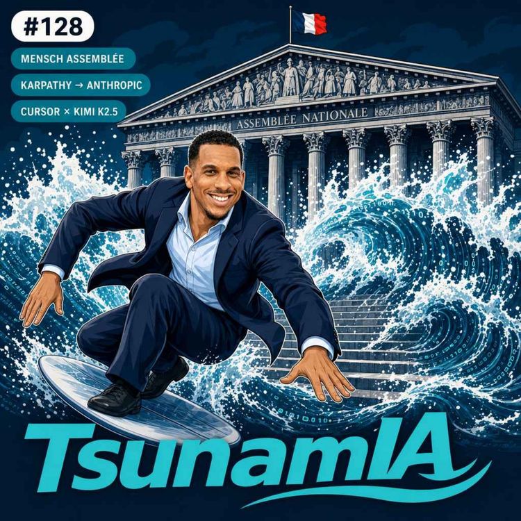 cover art for #128 - Arthur Mensch à l'Assemblée, Gemini Omni et Karpathy chez Anthropic