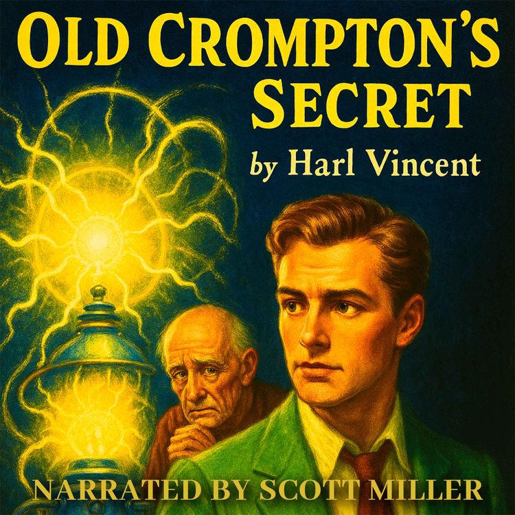 cover art for Old Crompton's Secret by Harl Vincent - In the Shadows of Progress, One Man Dared to Play God