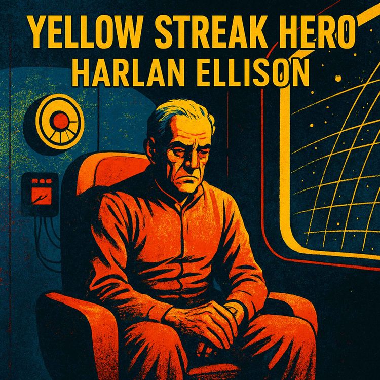 cover art for Yellow Streak Hero by Harlan Ellison - The Bad Boy of Sci-Fi Short Sci-Fi Story from the 1950s
