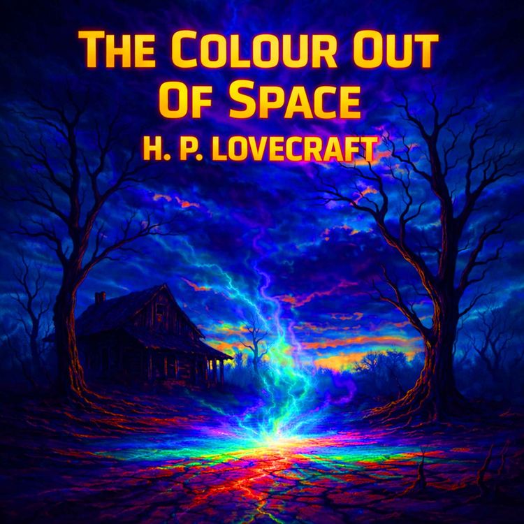 cover art for The Colour Out of Space by H.P. Lovecraft - Cosmic Horror Weird Fiction from Amazing Stories in 1927