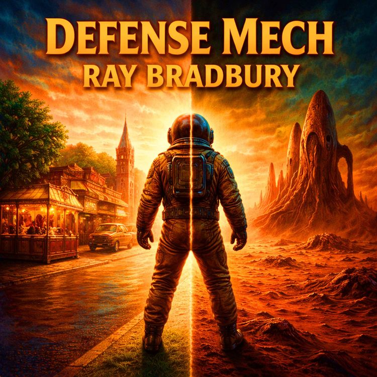 cover art for Defense Mech by Ray Bradbury