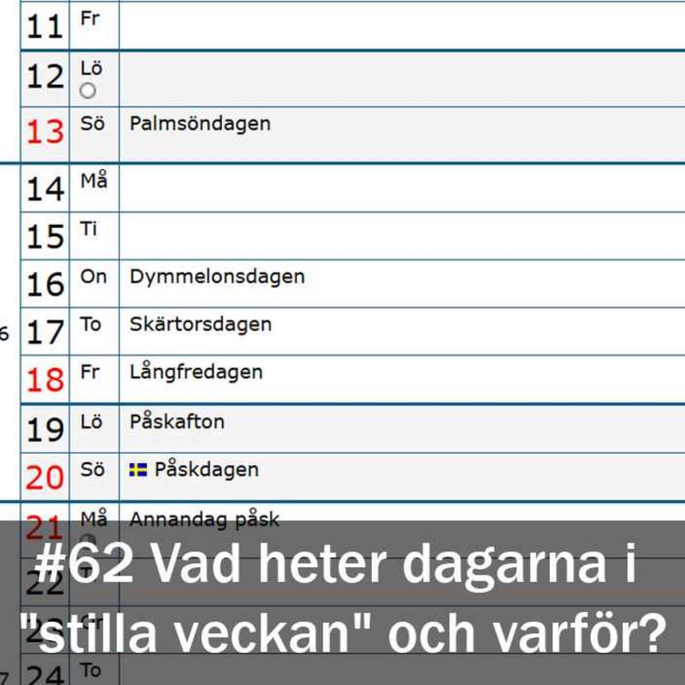 cover art for Vad heter dagarna i "stilla veckan" och varför?