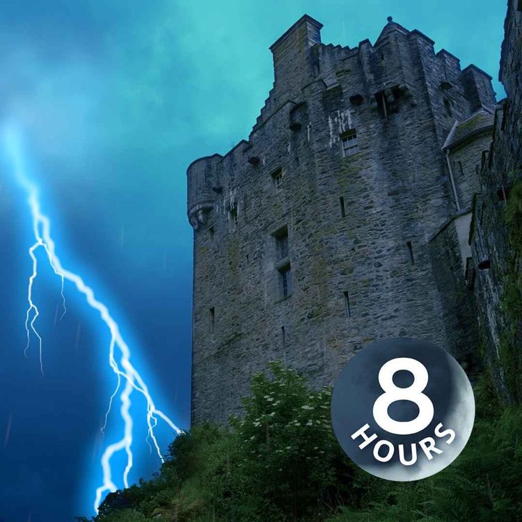 cover art for Regen im Schloss mit Blitz und Donner | Weißes Rauschen des Regens zum Einschlafen oder Lernen (8 Stunden)