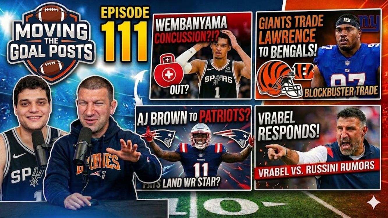 cover art for WEMBANYAMA CONCUSSION?! Giants Trade Lawrence + AJ Brown