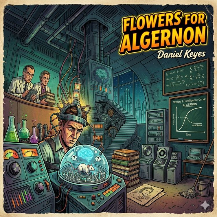 cover art for Flowers for Algernon by Daniel Keyes