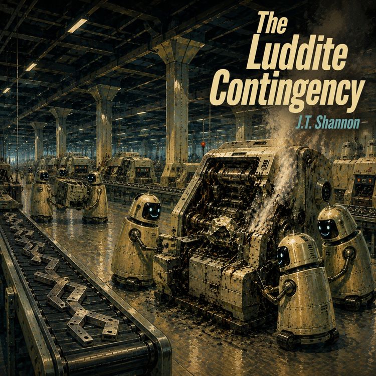 cover art for The Luddite Contingency by J.T. Shannon